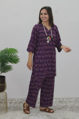 Purple camel printed co ords set