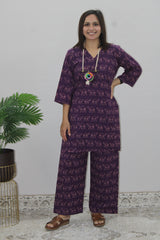 Purple camel printed co ords set