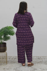 Purple camel printed co ords set