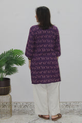 Purple Camel Printed Kurta